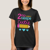 2nd Grade Cutie First Day of School Back to School Tシャツ (正面)