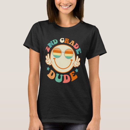 2nd Grade Dude Happy Face First Day Back To School Tシャツ (正面)