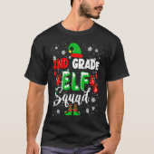 2nd Grade ELF Squad Funny Christmas ELF Kids Teach Tシャツ (正面)