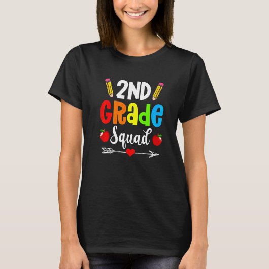 2nd Grade Girls Boys Second Grade Squad Teacher St Tシャツ (正面)