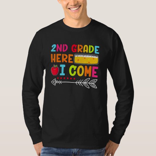 2nd Grade Here I Come Happy First Day Of School  2 Tシャツ (正面)