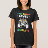 2nd Grade Level Complete Kids Gamer Game Controlle Tシャツ (正面)