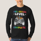 2nd Grade Level Complete Kids Gamer Game Controlle Tシャツ (正面)
