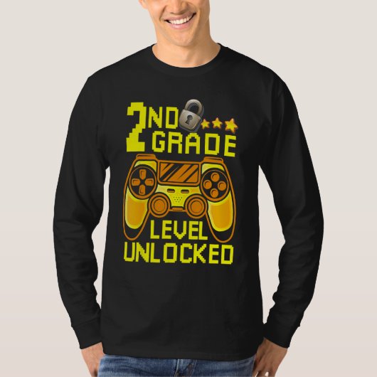 2nd Grade Level Unlocked Back To School  Gamer Boy Tシャツ (正面)