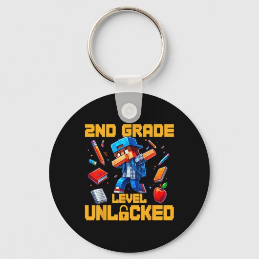 2nd Grade Level Unlocked Dabbing Boys Gamer Ck To  キーホルダー (正面)