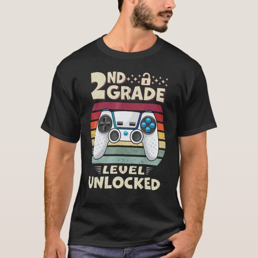 2nd Grade Level Unlocked Video Game Back To School Tシャツ (正面)
