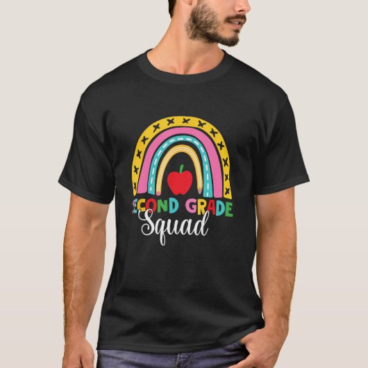 2nd Grade Squad Back To School Rainbow Teachers 1 Tシャツ (正面)
