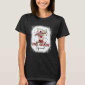 2nd Grade Squad Plaid Reindeer Santa Hat Teacher C Tシャツ (正面)