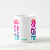 2nd Grade Teacher Colorful Ombre コーヒーマグカップ (中央)