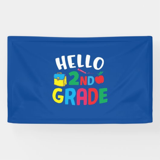 2nd Grade Teacher Hello 2nd Grade 横断幕 (横)