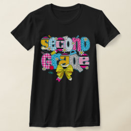 2nd Grade Teacher Pencil Coquette Bow Tシャツ