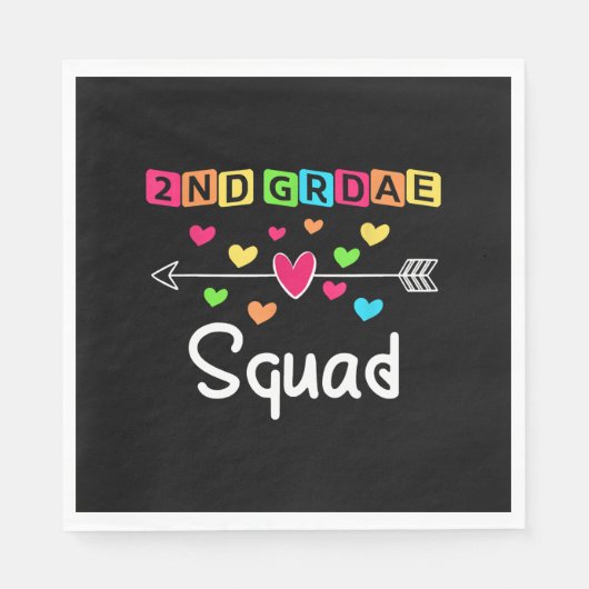 2nd grade Teacher Shirts School Team Second Grade スタンダードランチョンナプキン (正面)