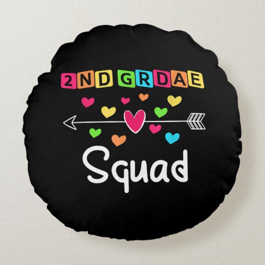 2nd grade Teacher Shirts School Team Second Grade ラウンドクッション (正面)
