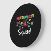 2nd grade Teacher Shirts School Team Second Grade ラージ壁時計 (傾斜)