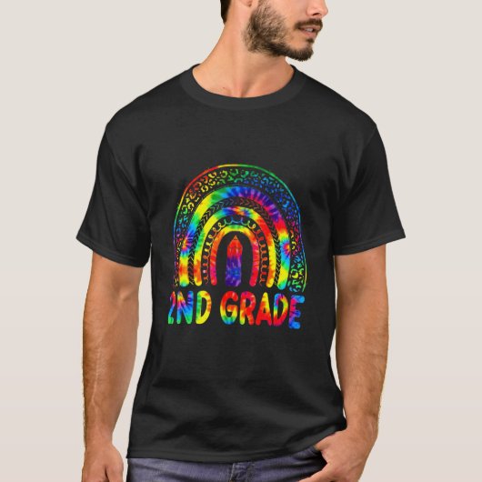 2nd Grade Teacher Tie Dye Rainbow Back To School Tシャツ (正面)
