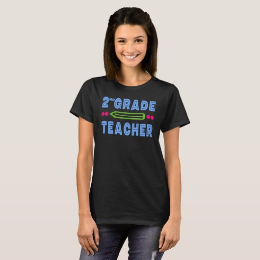 2nd Grade Teacher with Pencil Tシャツ (正面フル)