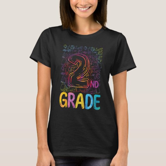 2nd Grade Tie Dye Teachers Kids Back to School 202 Tシャツ (正面)