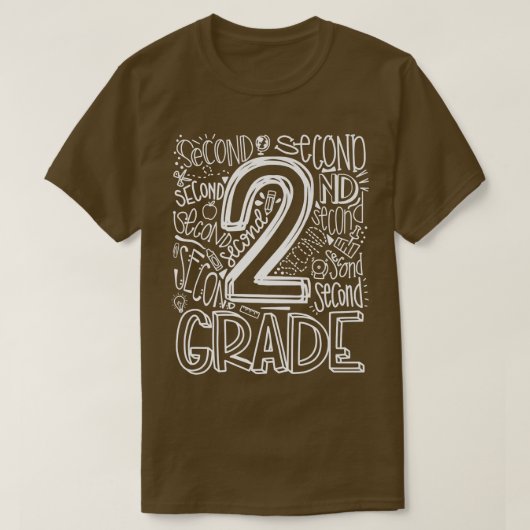 2nd Grade Typography Team Second Grade Back To Sch Tシャツ (デザイン正面)