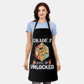 2nd Grade Unlocked Level Up Back To School First エプロン (着用した状態)
