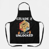 2nd Grade Unlocked Level Up Back To School First エプロン (正面)