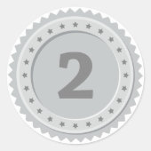 2nd Place Silver Medal ラウンドシール (正面)