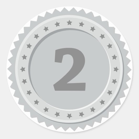2nd Place Silver Medal ラウンドシール (正面)