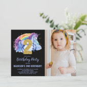 2nd Rainbow Unicorn誕生日招待状写真 招待状 (スタンド正面)