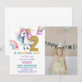 2nd Rainbow Unicorn誕生日招待状w photo 招待状 (正面/裏面)