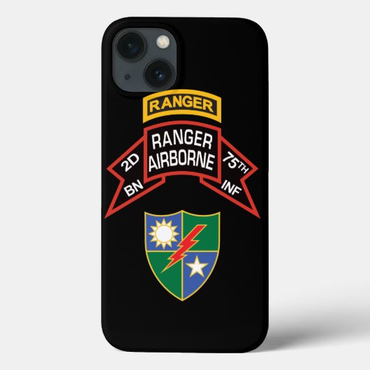 2nd Ranger BN、75th INF古いスタイルスクロールとタブ Case-Mate iPhoneケース (裏面)