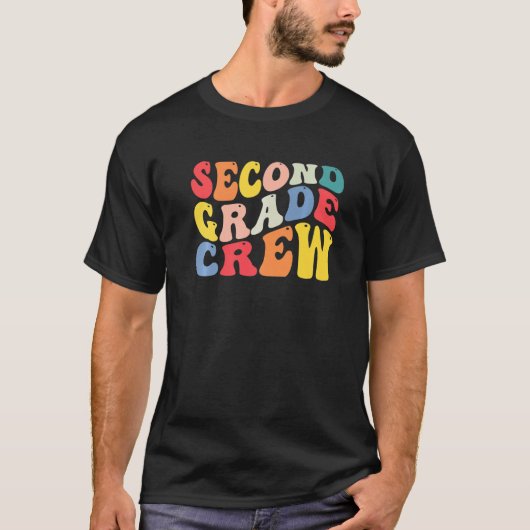 2nd Second Grade Crew Teacher Back To School Retro Tシャツ (正面)