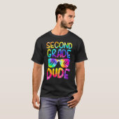 2nd Second Grade Dude Tie Dye Sunglasses Boys Back Tシャツ (正面フル)