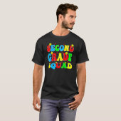 2nd Second Grade Squad Retro Groovy Teacher Back T Tシャツ (正面フル)