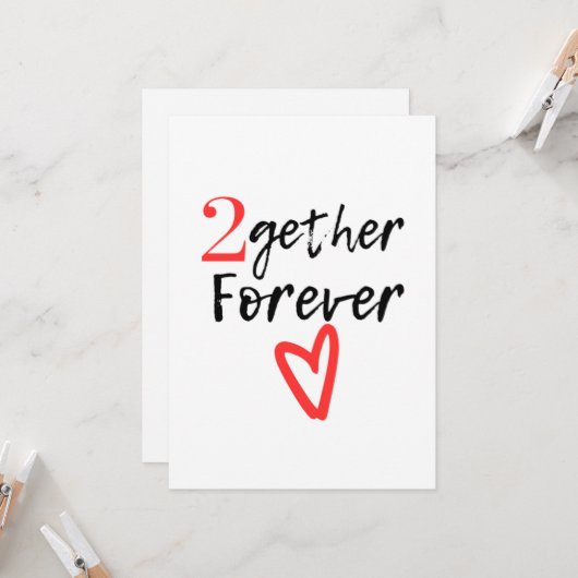 2nd wedding anniversary カード (正面/裏面インサイチュ)