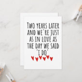 2nd wedding anniversary カード (正面/裏面インサイチュ)