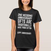 2nd Wedding Anniversary Cotton Wedding Aniversary Tシャツ (正面)