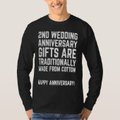 2nd Wedding Anniversary Cotton Wedding Aniversary Tシャツ (正面)