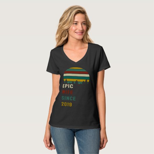 2nd Wedding Anniversary  for Her Epic Wife Since 2 Tシャツ (正面フル)