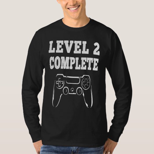 2nd Wedding Anniversary For Men Women Gamer Level  Tシャツ (正面)