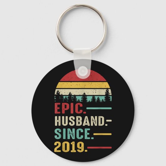 2nd Wedding Anniversary Gift for Him Epic Husband キーホルダー (正面)