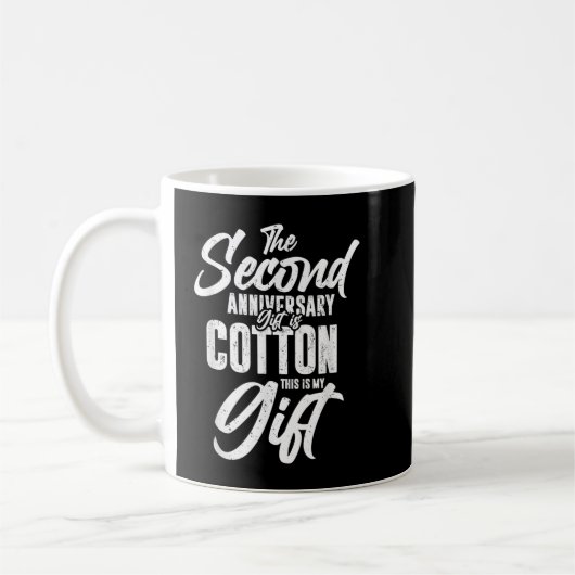 2nd Wedding Anniversary Gifts Cotton Him Husband H コーヒーマグカップ (左)
