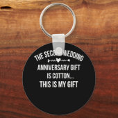 2nd Wedding Anniversary Is Cotton This Is My Gift キーホルダー (正面)