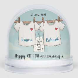 2nd wedding anniversary romantic Snow Globe
