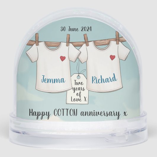 2nd wedding anniversary romantic Snow Globe (裏面)