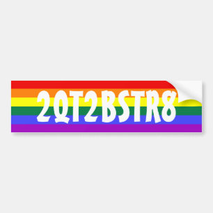 2QT2BSTR8が可愛すぎてまっすぐになれない バンパーステッカー