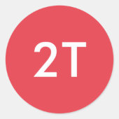 2T ベビー小売衣料サイズ ラウンドシール (正面)