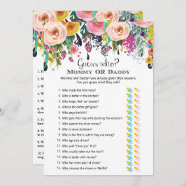 2xゲームフラワーガーデン赤ちゃんシャワー5x7インチサイズ 招待状