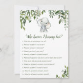 2xゲーム象赤ちゃんシャワー5x7インチサイズ 招待状 (正面)