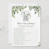 2xゲーム象赤ちゃんシャワー5x7インチサイズ 招待状 (裏面)