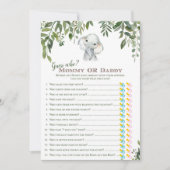 2xゲーム象赤ちゃんシャワー5x7インチサイズ 招待状 (正面)