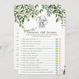 2xゲーム象赤ちゃんシャワー5x7インチサイズ 招待状